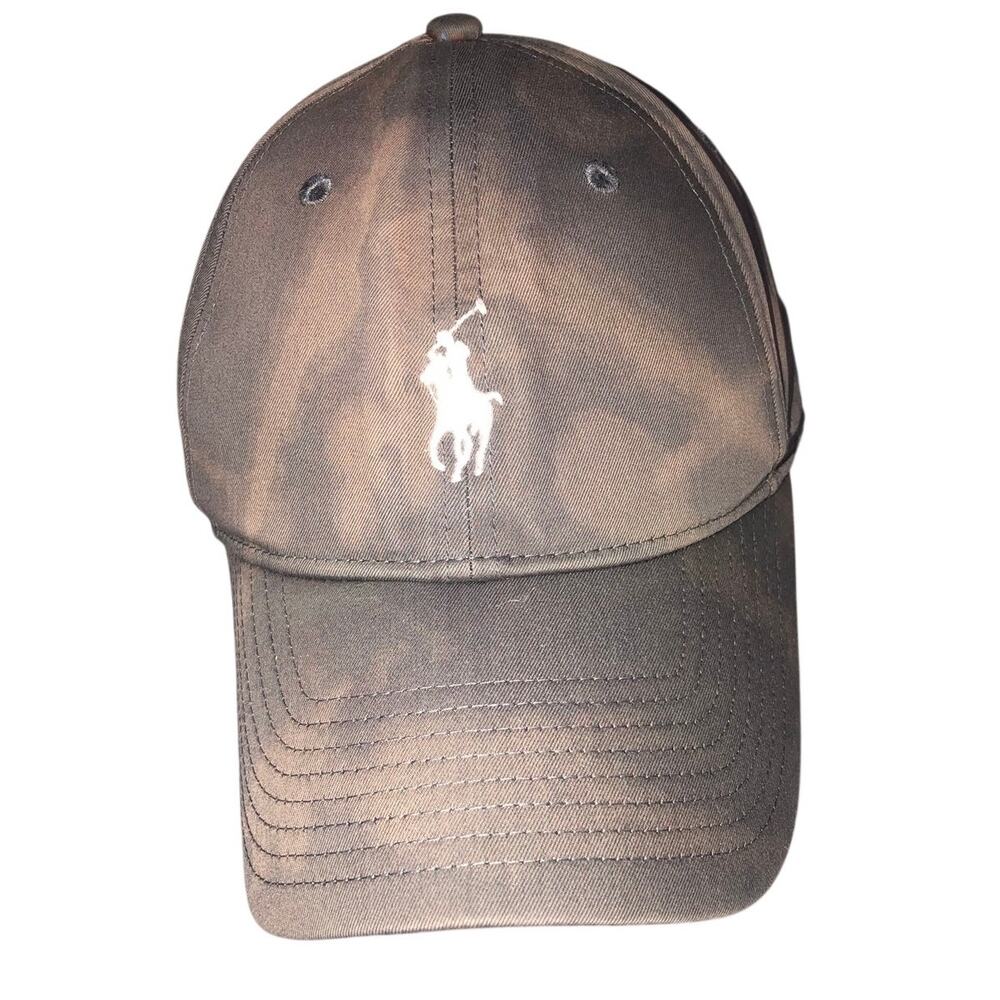 Ralph Lauren Polo Custom Dyed Baseball Cap Bleach Wash Camo Grunge Y2K Unisex
